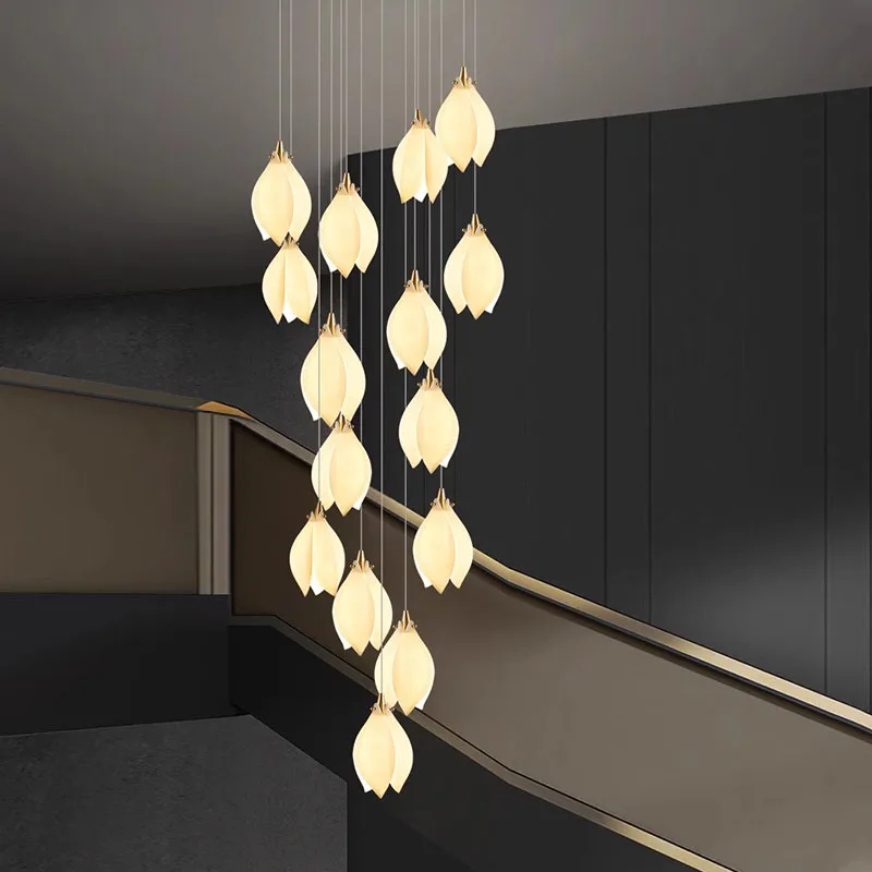 Imagem -02 - Nordic Pendant Lights For Home Decoration Stair Chandelier Sala de Estar e Jantar Luz de Teto Iluminação Interna