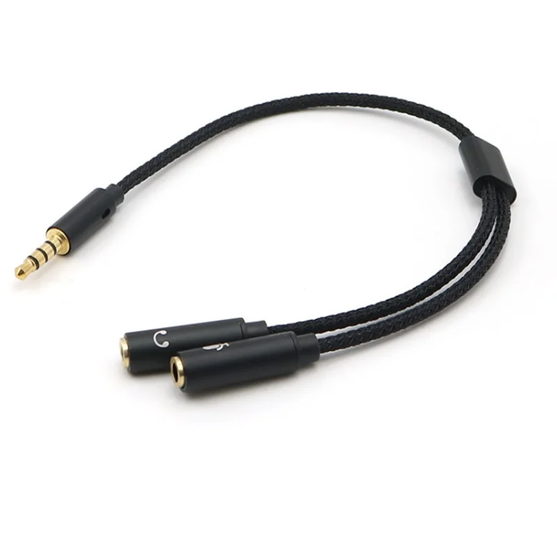 3.5 مللي متر جاك مقسم صوت سماعة ميكروفون ومكبر صوت جاك 3.5 مللي متر 1 ذكر إلى 2 أنثى كابل لسماعة الصوت المحمول الموسع #6