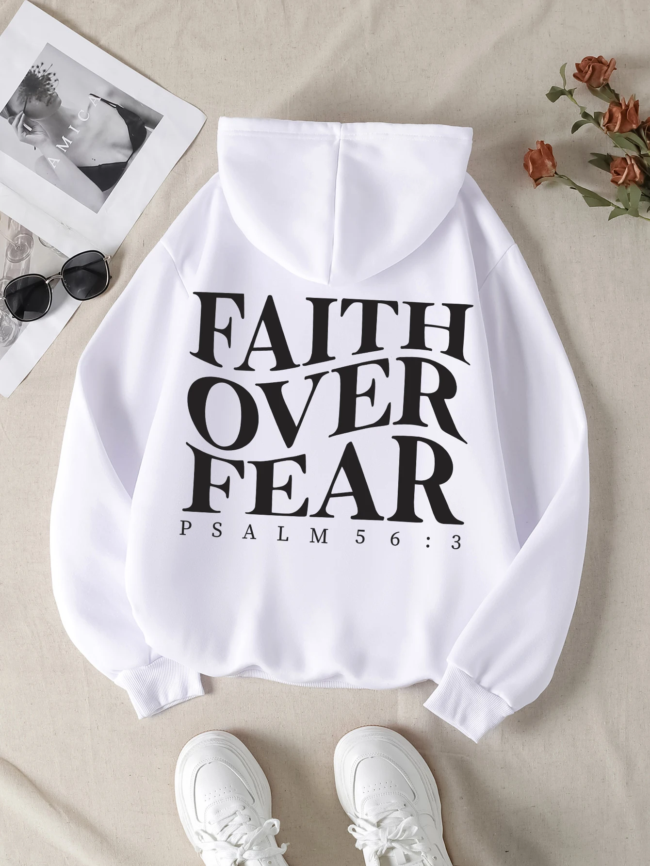 Faith over fear Christian Hoodie Christian hoodie Jesus hoodie Fashion hoodie Bible Verse Men and women can be aesthetic 2024