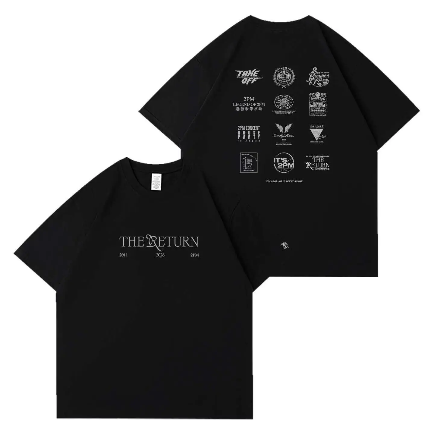 2PM THE RETURN Concert T Shirt Fashion Same Print Fans Clothes Men Women Summer T-shirt High Quality Cotton Short Sleeve Tee Top