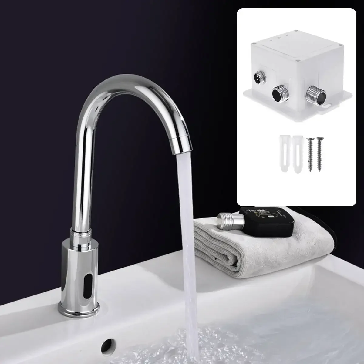 Imagem -06 - Sensor Infravermelho Automático Bacia Sink Torneira Touchless Torneiras de Água Sensor de Poupança de Água Deck Mount Sense Toque Livre