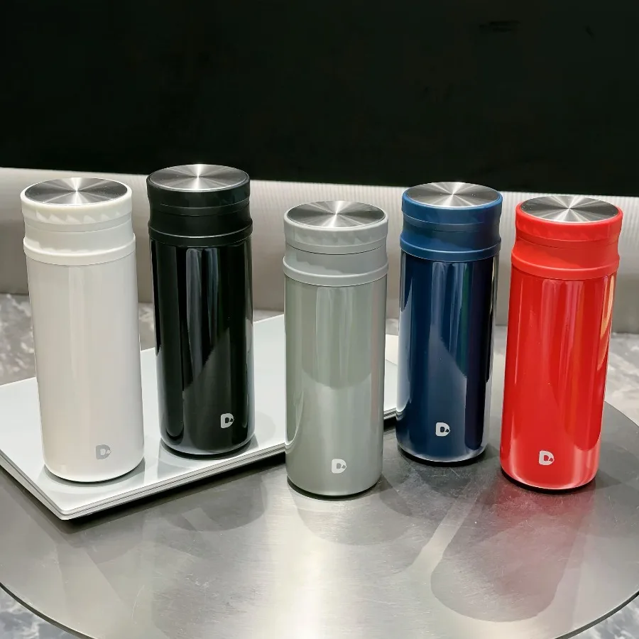 

High-end business portable thickened car thermos cup, light luxury stainless steel simple multi-function water cup