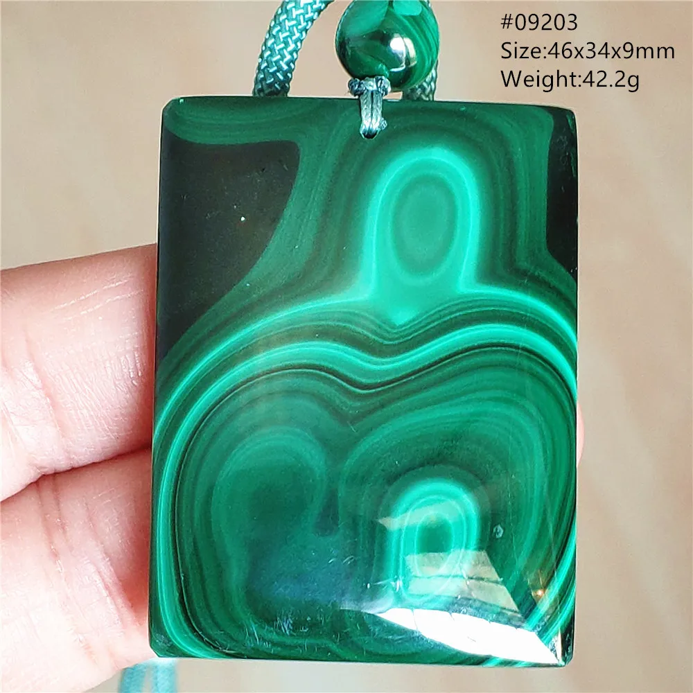 

Natural Green Malachite Chrysocolla Pendant Jewelry Rectangle Women Men Big Size Fashion Green Malachite Necklace AAAAAA