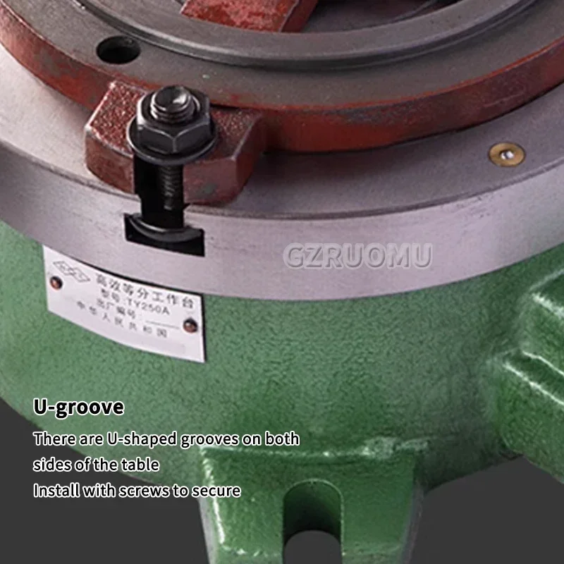 TY250A Indexing Plate - Rotary Table Dividing Head with 40mm Lathe Chuck, for Vertical & Horizontal CNC Drilling & Milling Machi