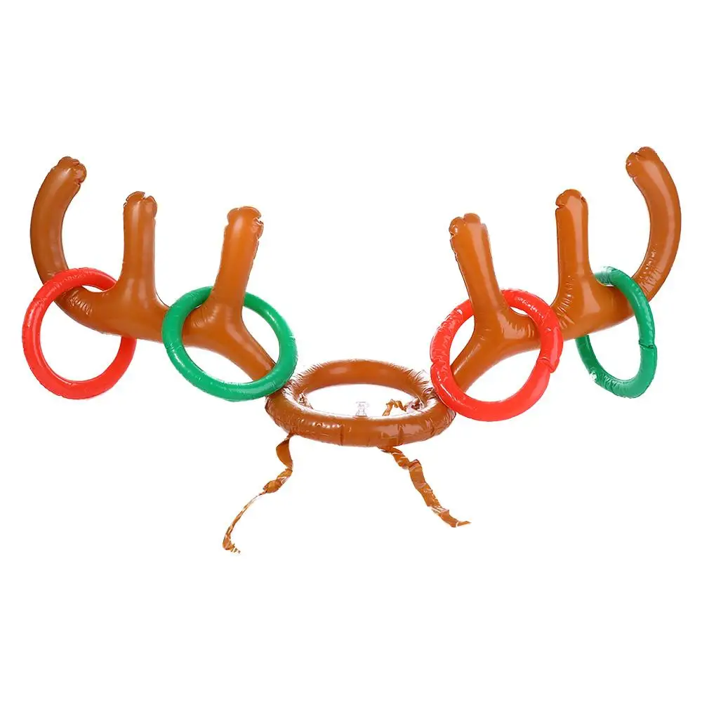 Kids Noveltly Festival Outdoor New Year Gift Reindeer Inflated Toys Christmas Headband Inflatable Antler Hat Ferrule Game