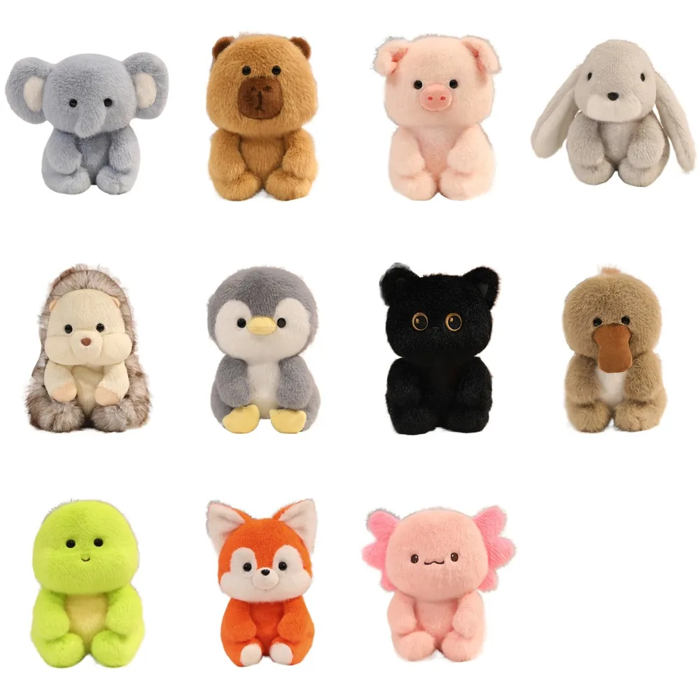 Tartaruga Peluche Capibara Bambola Elefante Animale domestico Piccolo coniglio Peluche Animale carino Gatto nero Peluche Bambola Festival Decorazioni per feste