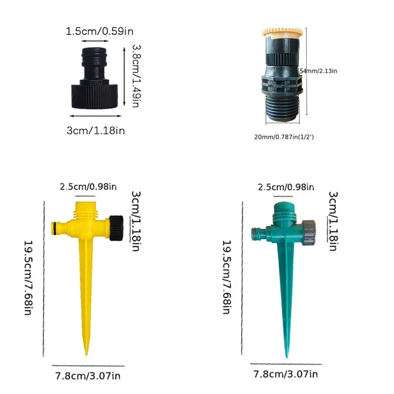 360° Rotating Automatic Irrigation System Garden Lawn Sprinkler Patio, 90°/180°/360° for Outdoor Lawn Garden Courtyard Lawn