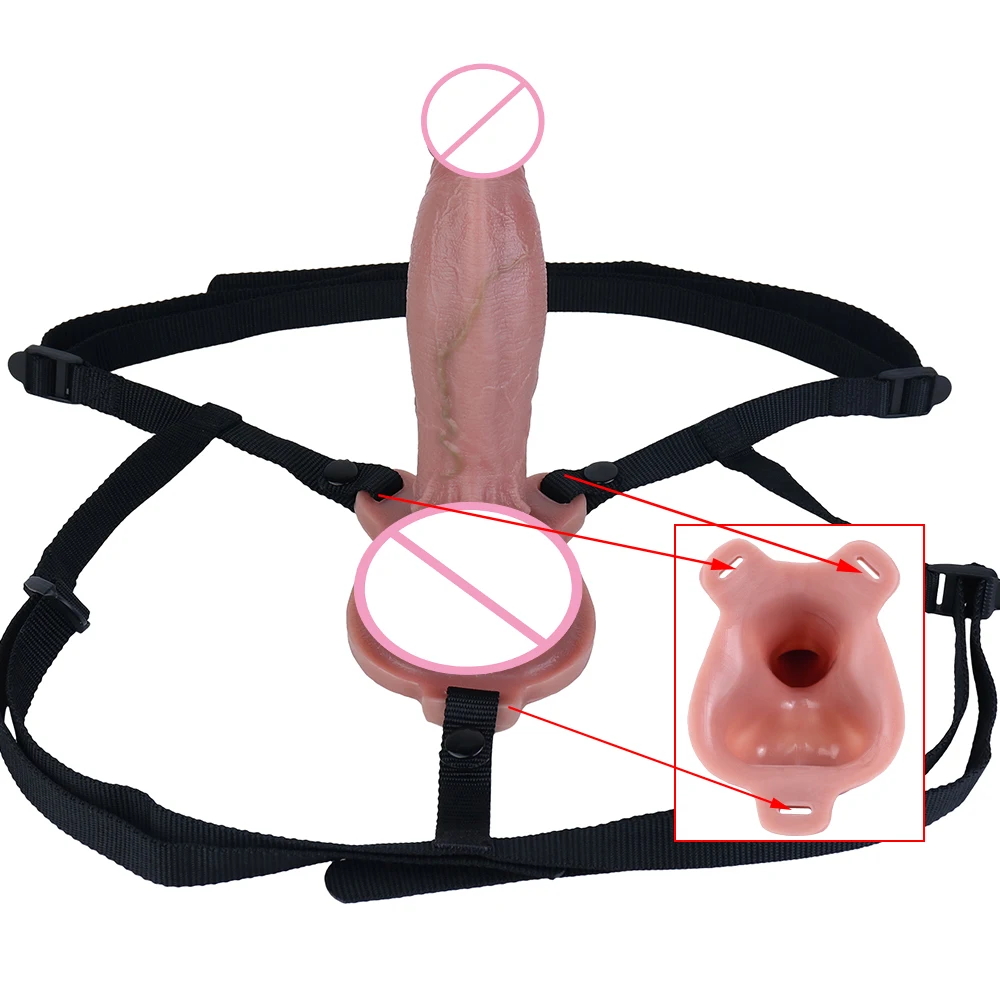 SXXY Men's Girth Enhancer Sleeve насадка на член Wearable Hollow Dildo Skin-Like Cock Lock For Men Cock Extension Adult Sex Toys - view 4