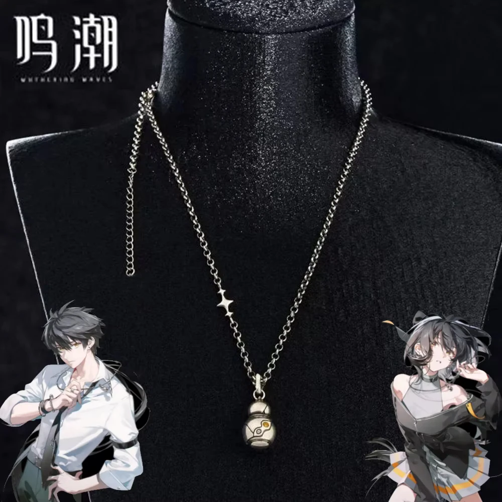 Game Wuthering Waves Terminal Echo Cosplay Necklace Alloy Calabash Pendant Choker Chain Jewelry Accessory Party Prop