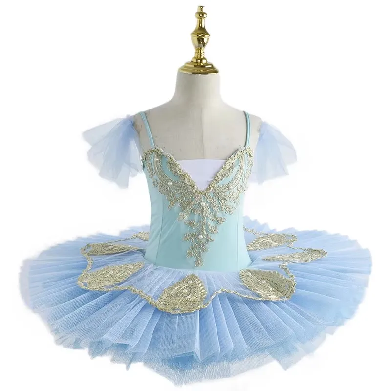 새로운 화이트 스완 레이크 발레 드레스 어린이 발레리나 드레스 소녀 전문 공연 투투 드레스 키즈 댄스웨어