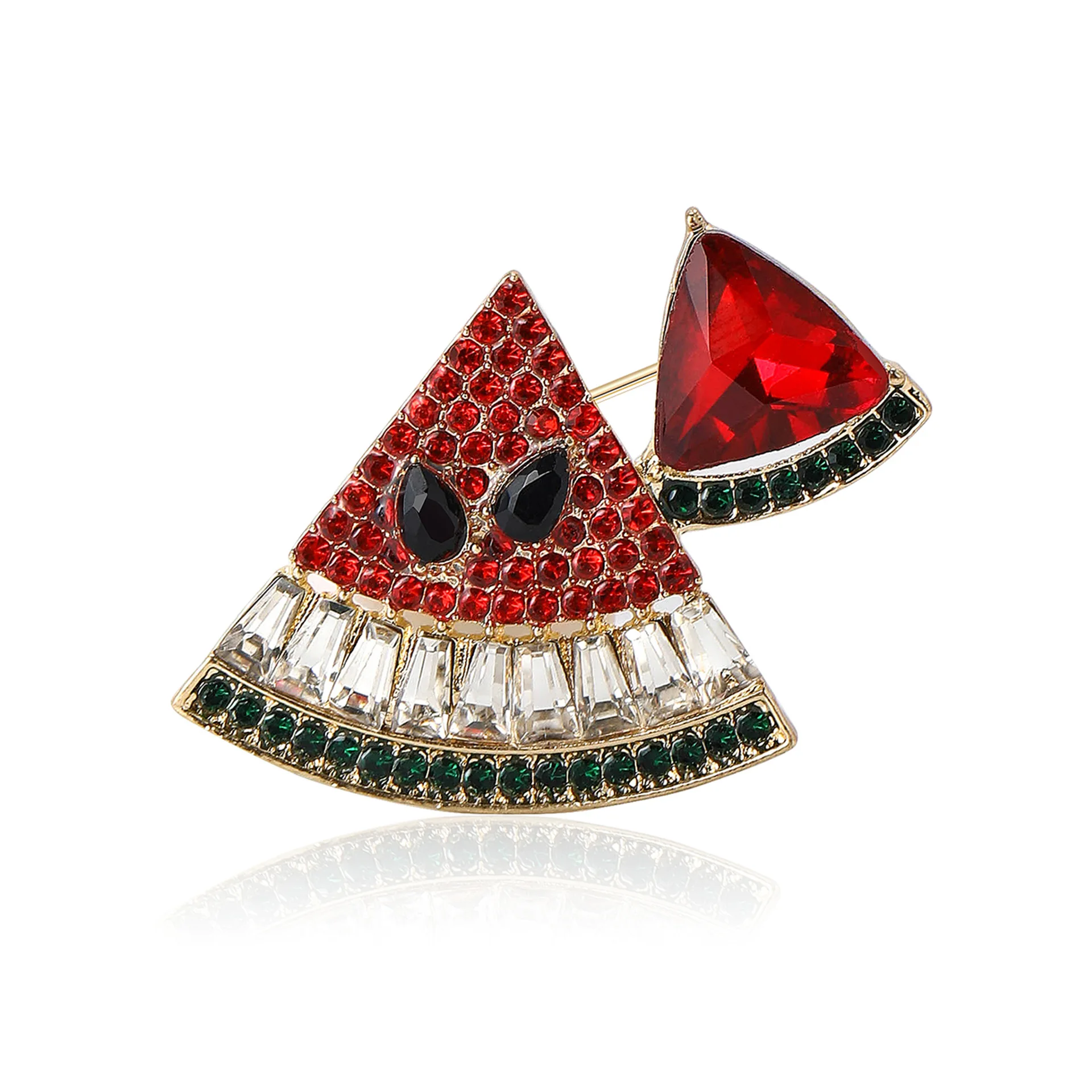 2026 New Fashion Rhinestone Small Watermelon Brooch for Men and Women's Accessories