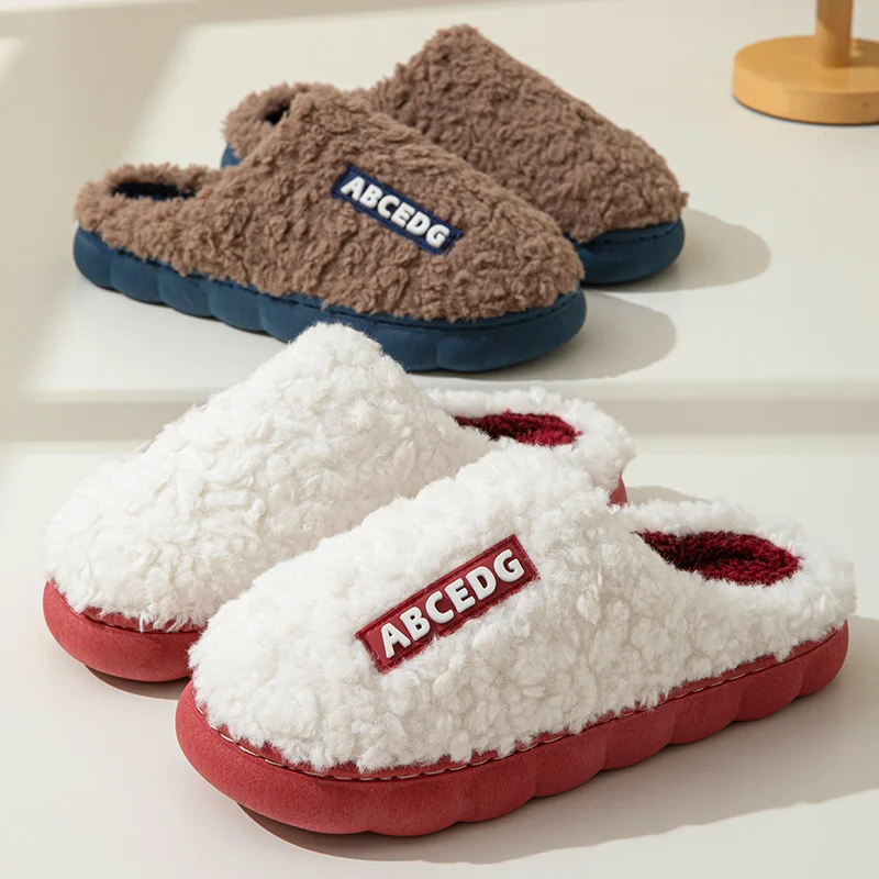 Trend Winter Couple Indoor Non-slip For Men Women Flip Flops Warm Slippers Home Slides Casual bedroom Soft Comfort Shoes