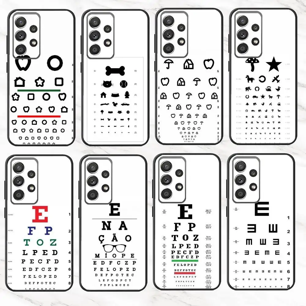 

M-Medical Eye Vision Chart Phone Case For Samsung S25,S24,S21,S22,S23,S30,Ultra,S20,Plus,Fe,Note,10,9,5G Black Cover