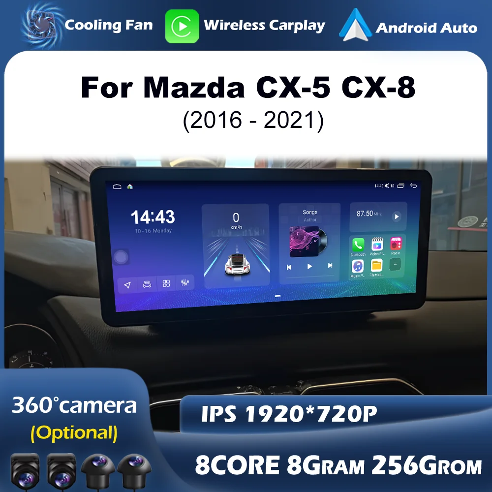 For Mazda CX-5 CX-8 2016 - 2021 Car Multimedia Video Player Android Auto Radio Autoradio Carplay 4G GPS Navi HD Screen Head Unit