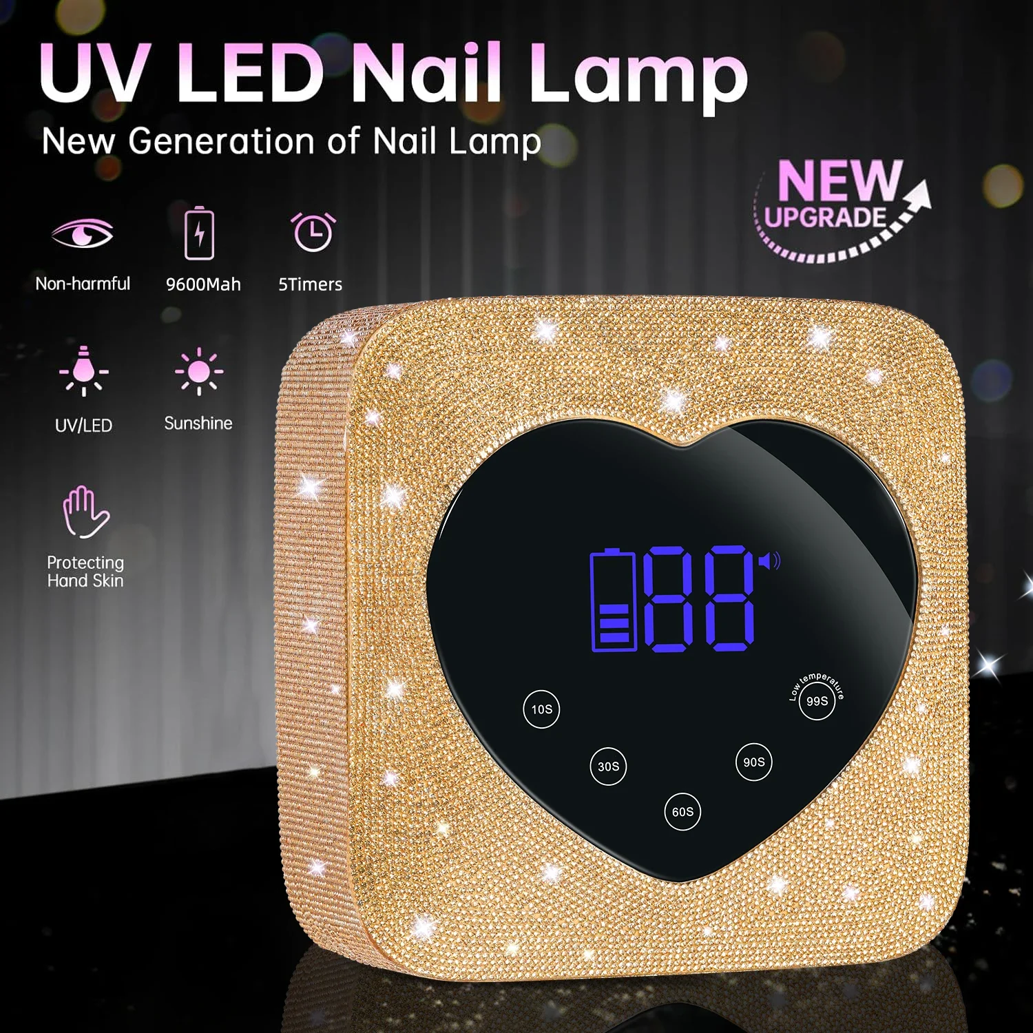 Lámpara de secado de uñas LED UV, 30LED, lámpara profesional recargable para curar esmalte de Gel de uñas con Sensor automático, salón de manicura