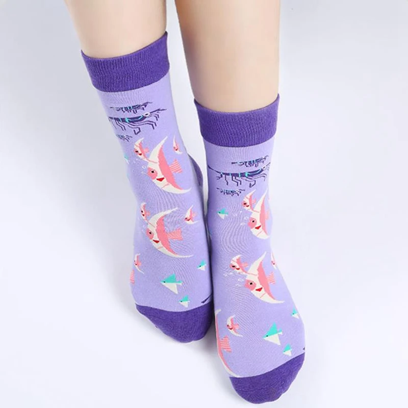 Lustige frauen Socken Gemütliche Baumwolle Socken Originalität Meeresfrüchte Tier Returnee quallen zackenbarsch Glücklich Männlichen Japanischen Harajuku Socken