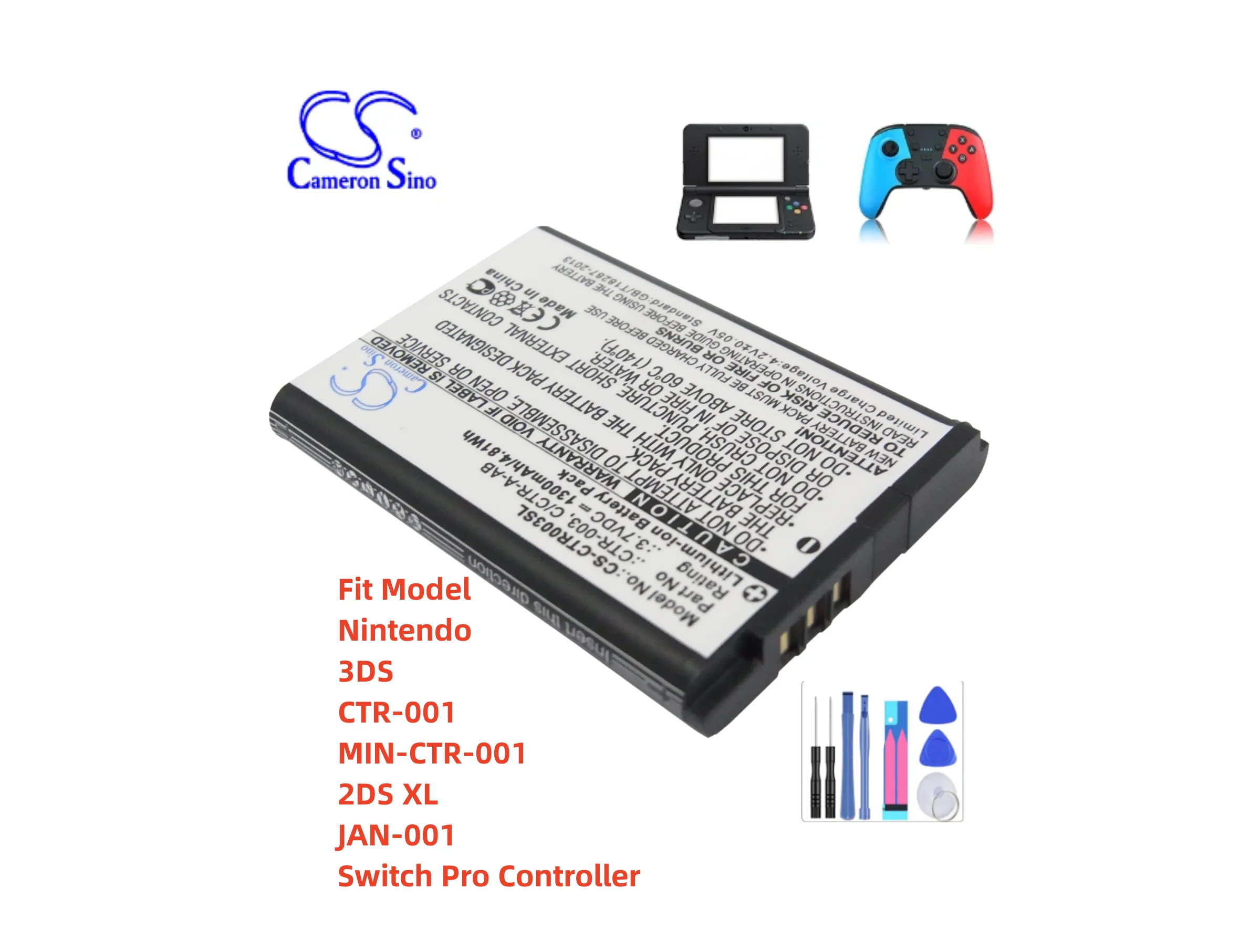 

Game Console Battery For Nintendo C/CTR-A-AB CTR-003 3DS CTR-001 MIN-CTR-001 2DS XL JAN-001 Switch Pro Controller 1300mAh