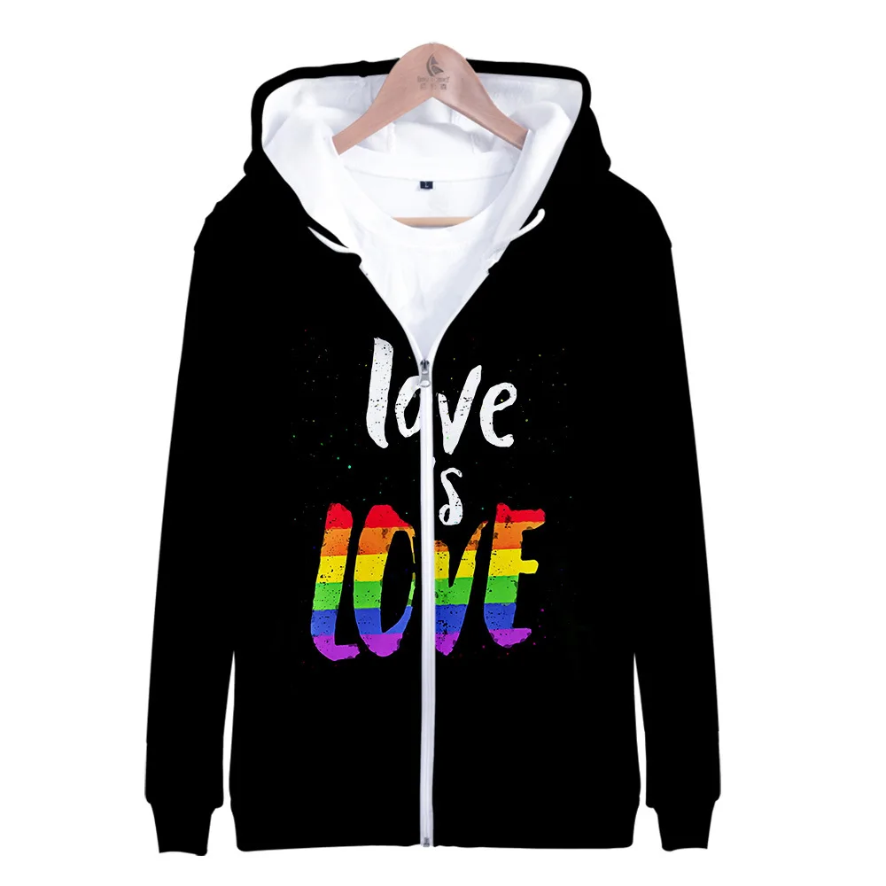 แฟชั่น LGBT รักผู้ชายเสื้อฮู้ด LGBT ธงเสื้อเลสเบี้ยนเกย์ฤดูใบไม้ร่วงฤดูหนาวแจ็คเก็ต LGBT ไพรด์เสื้อผู้ชายเสื้อผ้า