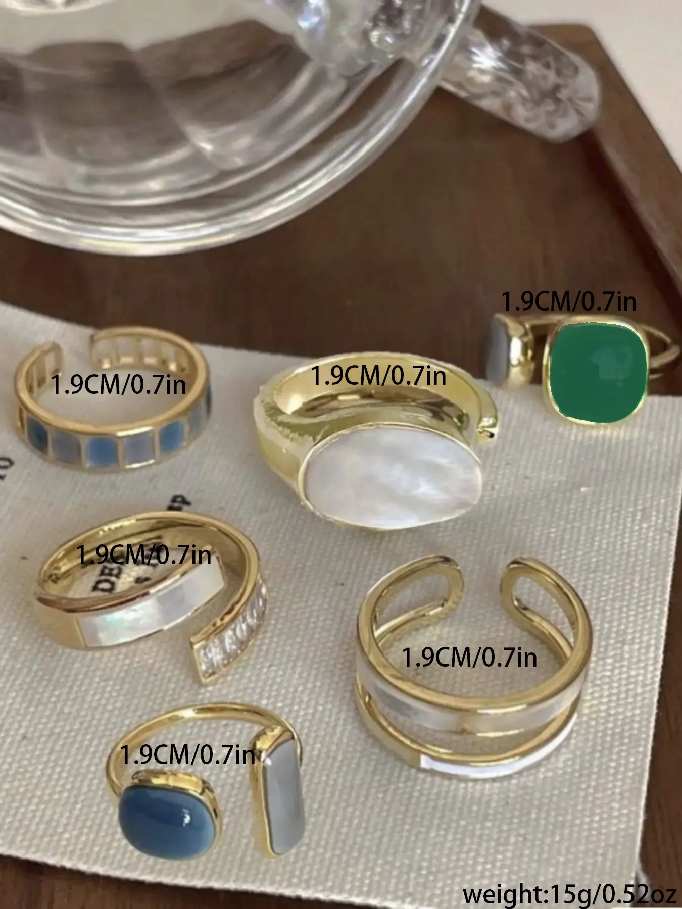 Women's Boho Style Artificial Gemstone Decorated Cuff Rings, Bohemian Fashion Ring, Elegant Open Cuff Rings for Women & Girls, Fashionable Jewelry for Party, Daily Wear, Trendy All-match & Exquisite Jewelry for Birthday Gift