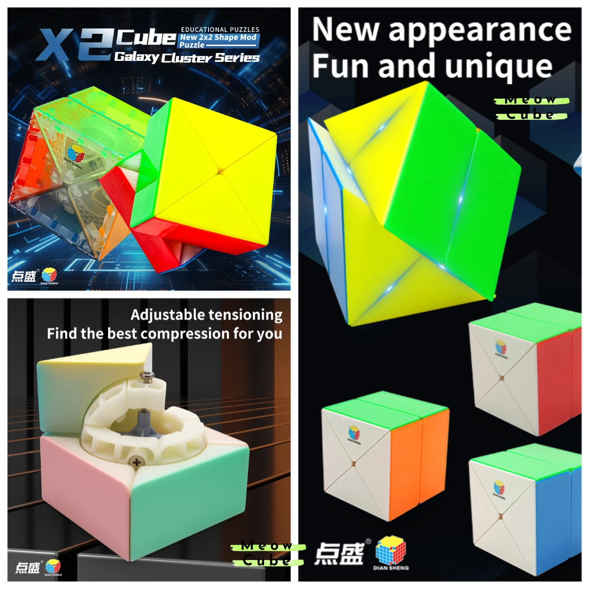 

2025[MeowCube] DianSheng Galaxy Cluster X2 Cube Hands-on Regular Macaron Morandi Transparent Color Magic Puzzle Educational Toy