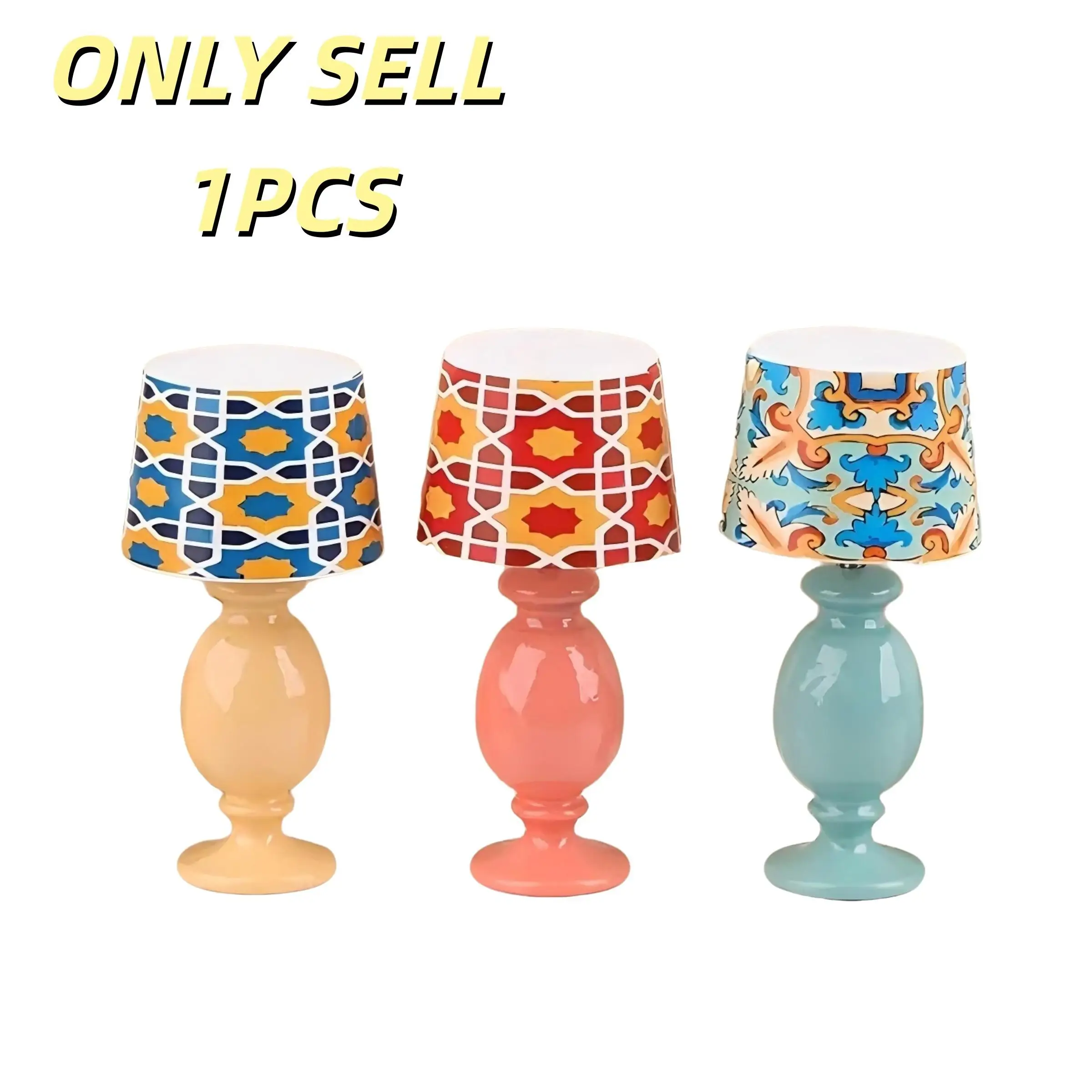 1pc Miniature Simulated Furniture Desk Lamp - Unplugged, Metal Base DIY Decor