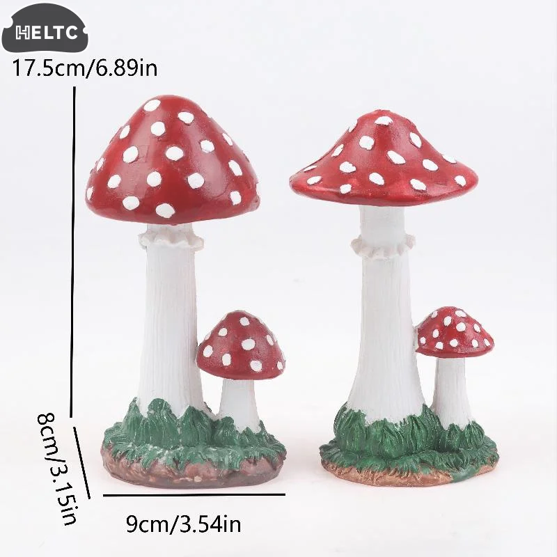 1pcs Artificial Simulation Mushroom Ornament Fairy Garden Moss Landscape Decoration For Home Courtyard Lawn Decor Accessories