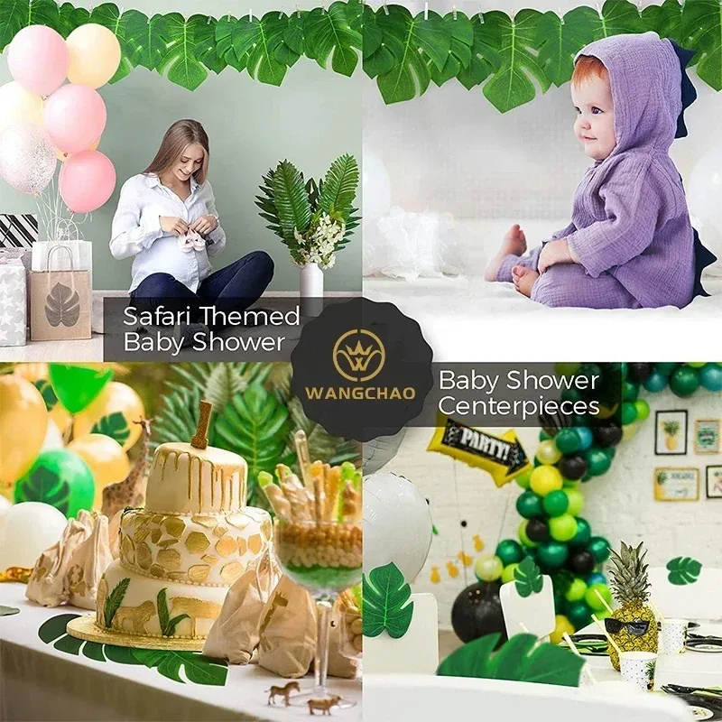 10 قطع هاواي الاصطناعي أوراق النخيل السلاحف عودة ورقة الغابة الشاطئ موضوع حزب تشكيلة زهور حصيرة اكسسوارات كأس حصيرة