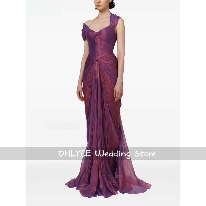 エレガントなマーメイド光沢のあるプリーツオフショルダードレスフォーマルパーティードレス女性用ロングシンプルなプロムドレスカスタマイズ