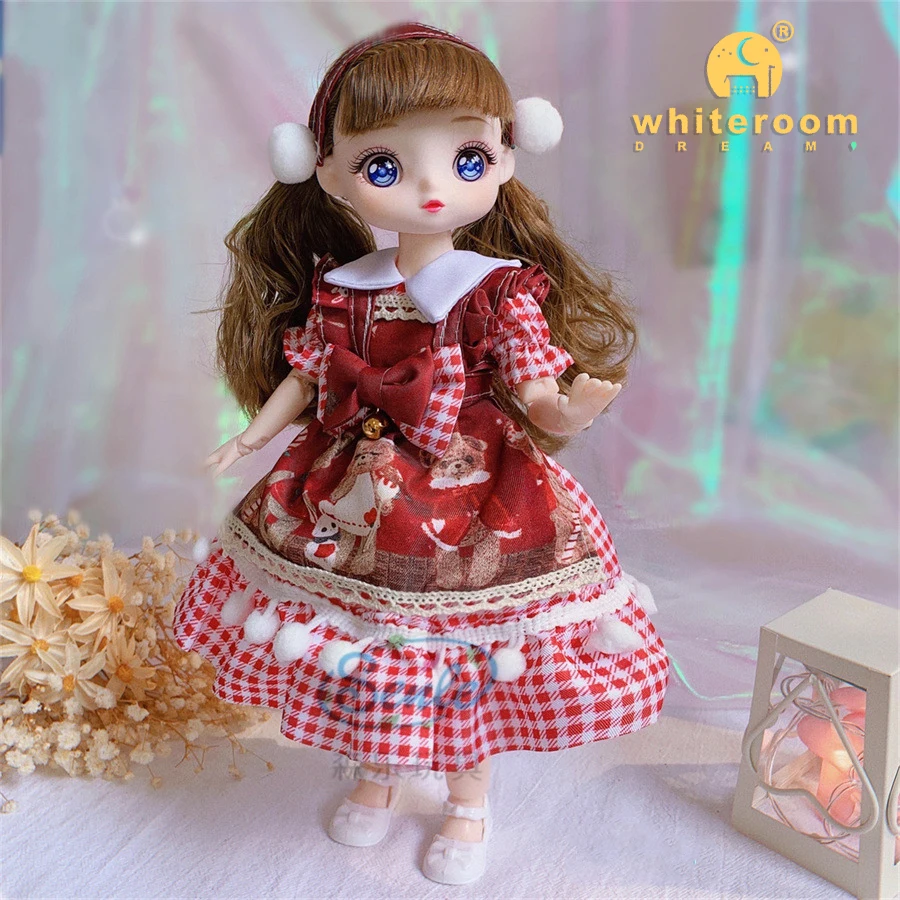 1/6 Anime Doll Face 30CM Bjd Doll 23 Movable Jointed  Dolls Fashion Dress DIY Toy Dolls with Shoes for Children Birthday Gifts