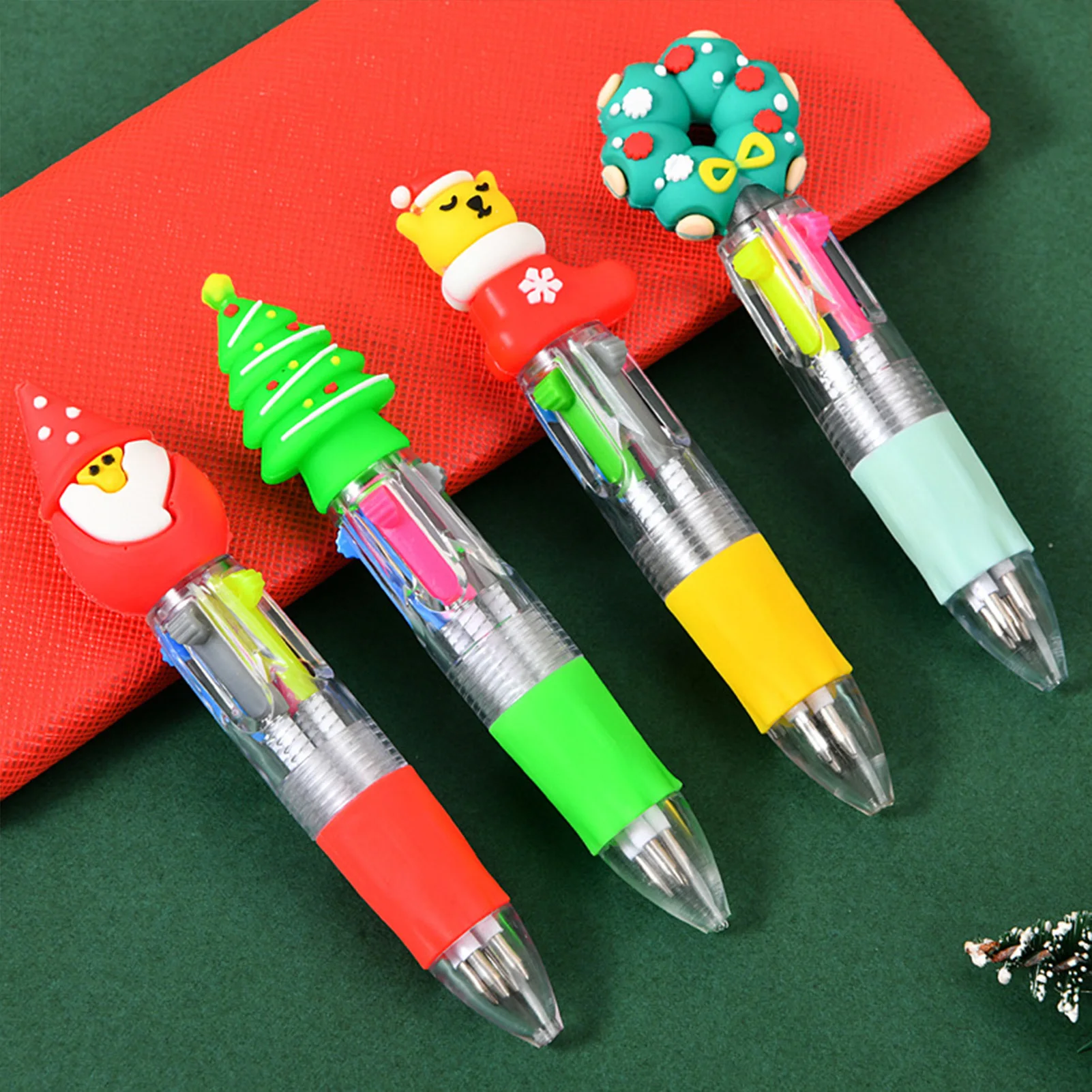 Christmas Multicolor Ballpoint Pen with Conspicuous Colors Office School Supplies for Friend Family Neighbors Gift