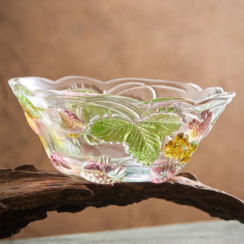 

Стеклянная чаша для йогурта с тиснением в форме лепестка, креативная термостойкая стеклянная салатница для фруктов, высококачественная посуда для завтрака