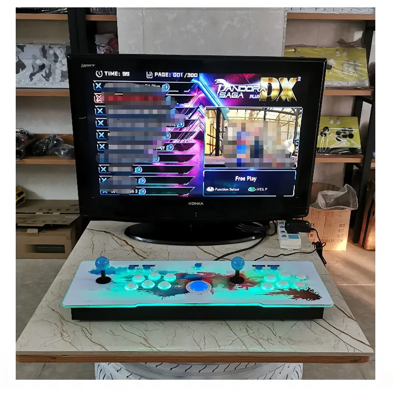 

Pandora DX Trackball Arcade Game Console 3000 Landscape + 516 Portrait Games 2 Players Joystick Button Arcade Machine