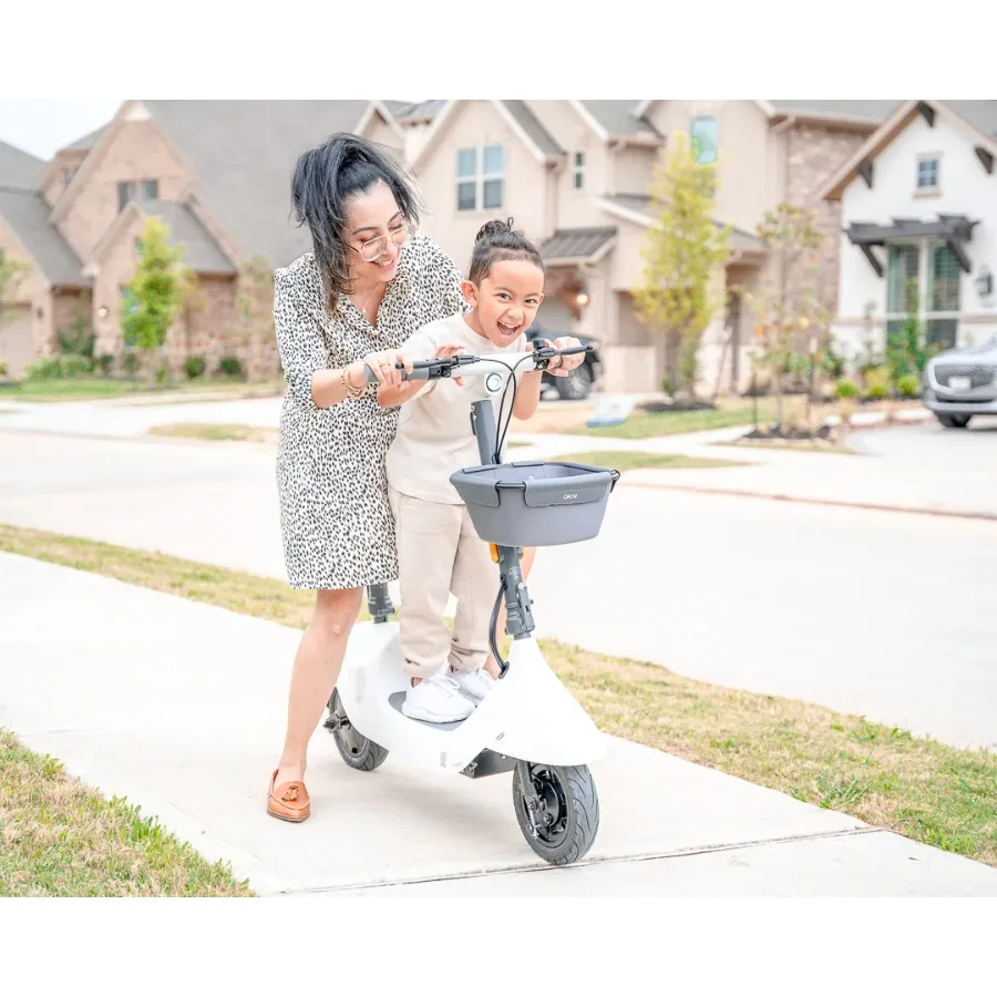 

Electric Scooter with Foldable Seat w 35 Miles Operating Range and 15.5mph Max Speed - White