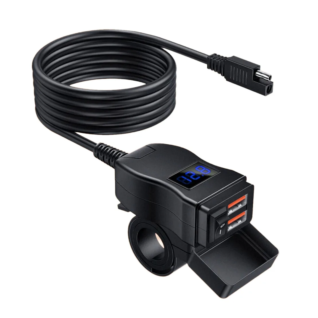 

QC3.0 Dual USB Port Fast Charger Waterproof Socket Panel Quick Charge Charging Outlet Adapter Fit for Motorcycle