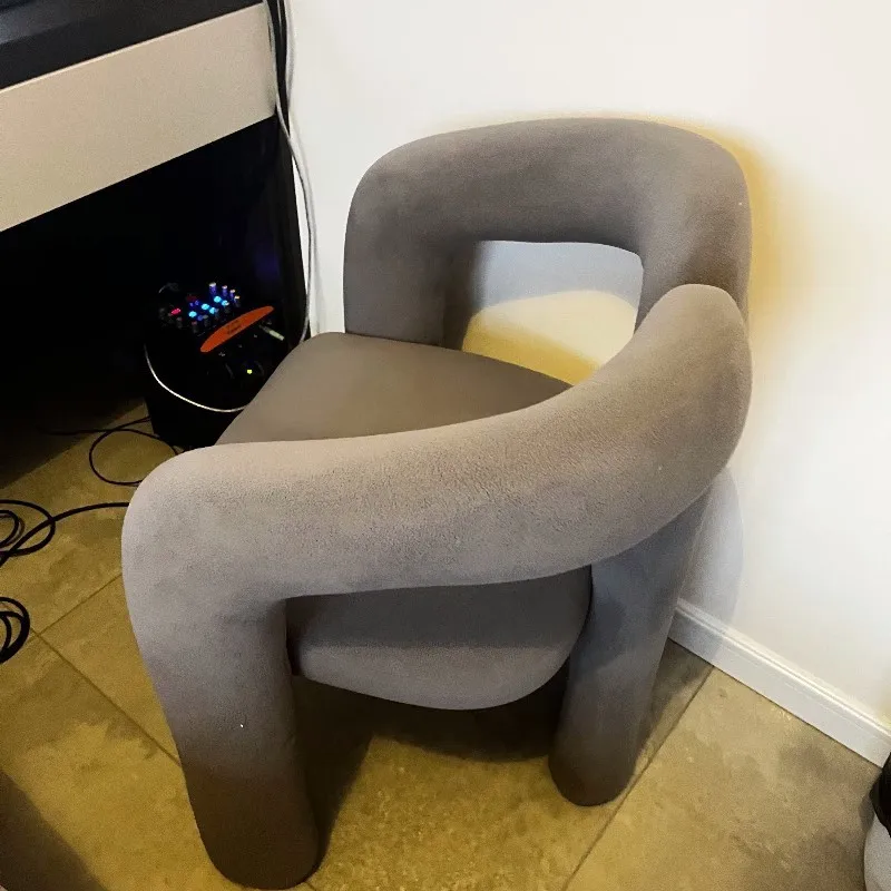 Cream style household makeup chair dressing stool nail salon chair simple high-end bedroom single casual dining chair