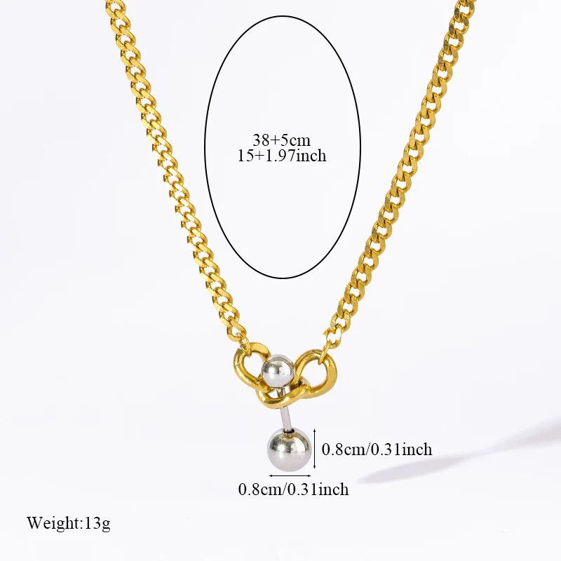 EILIECK 316L Stainless Steel Bead Ball Pendant Necklace For Women Fashion Trendy Neck Chain Waterproof Jewelry Gift Wholesale