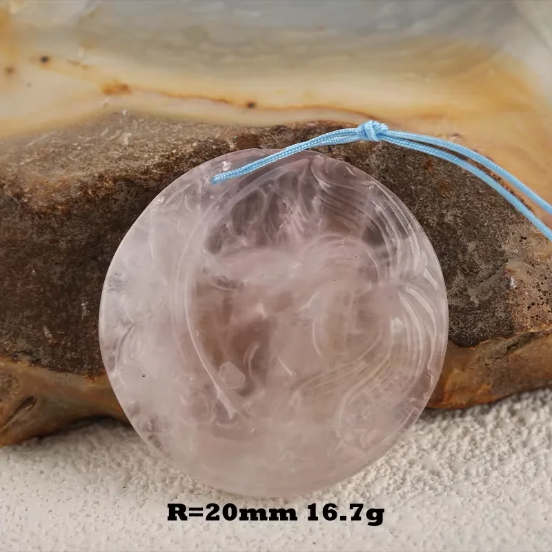 Natural Gemstone Pink Quartz Lucky Cat, DIY Handmake Jewelry  30x24x6mm 13g