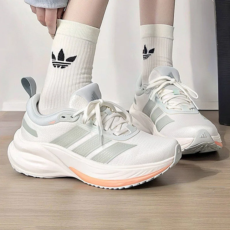 2026 New Adidas Womens Running Shoes KJ4603 White Breathable Mesh Sneakers