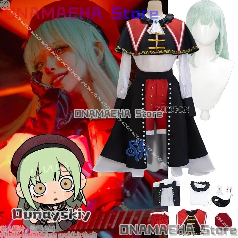 

Anime BanG Dream! Ave Mujica Cosplay Wakaba Mutsumi Goth Lolita Jirai Kei Girls Dress Y2K Costume Mask Earring Wig Halloween