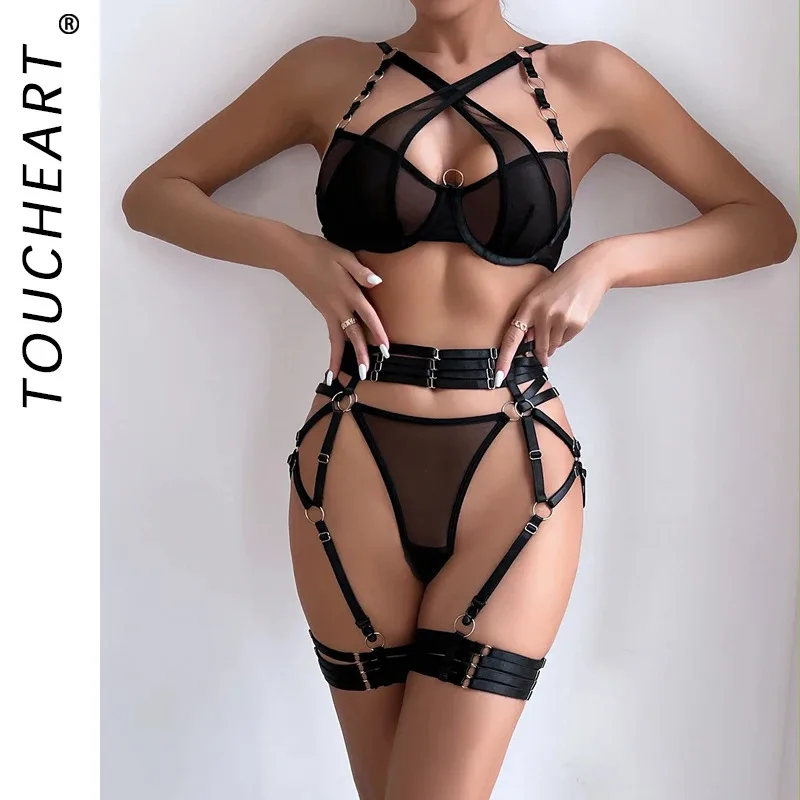 

Women's Corselet Bilizna Sexy Lingerie Sets Woman New in Women's Underwear for Sekca Sexiest Bra and Underwear Set See-through
