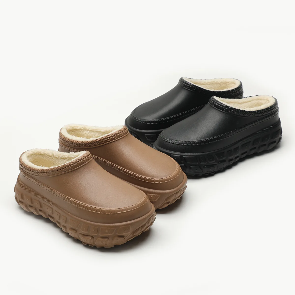

Outdoor Furry Cotton Slippers For Women Autumn And Winter 2025 New Non-Slip Plush Warm Height Increasing Cotton Slippers