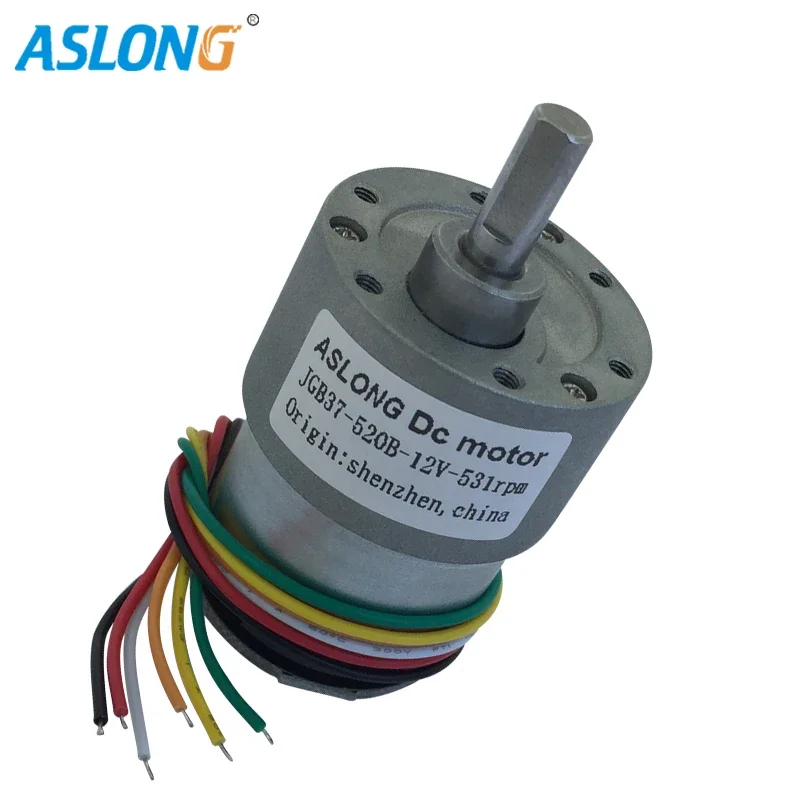 JGB37-520B кодировщик 12V DC, редукторный двигатель, A/B, фазовый сигнал, скорость колеса