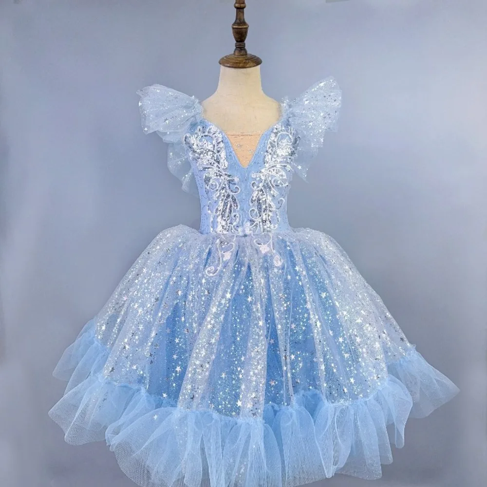Детская одежда, сценические костюмы, детская одежда, элегантное милое балетное платье принцессы феи, трико для девочек, танцевальная одежда, балетная пачка