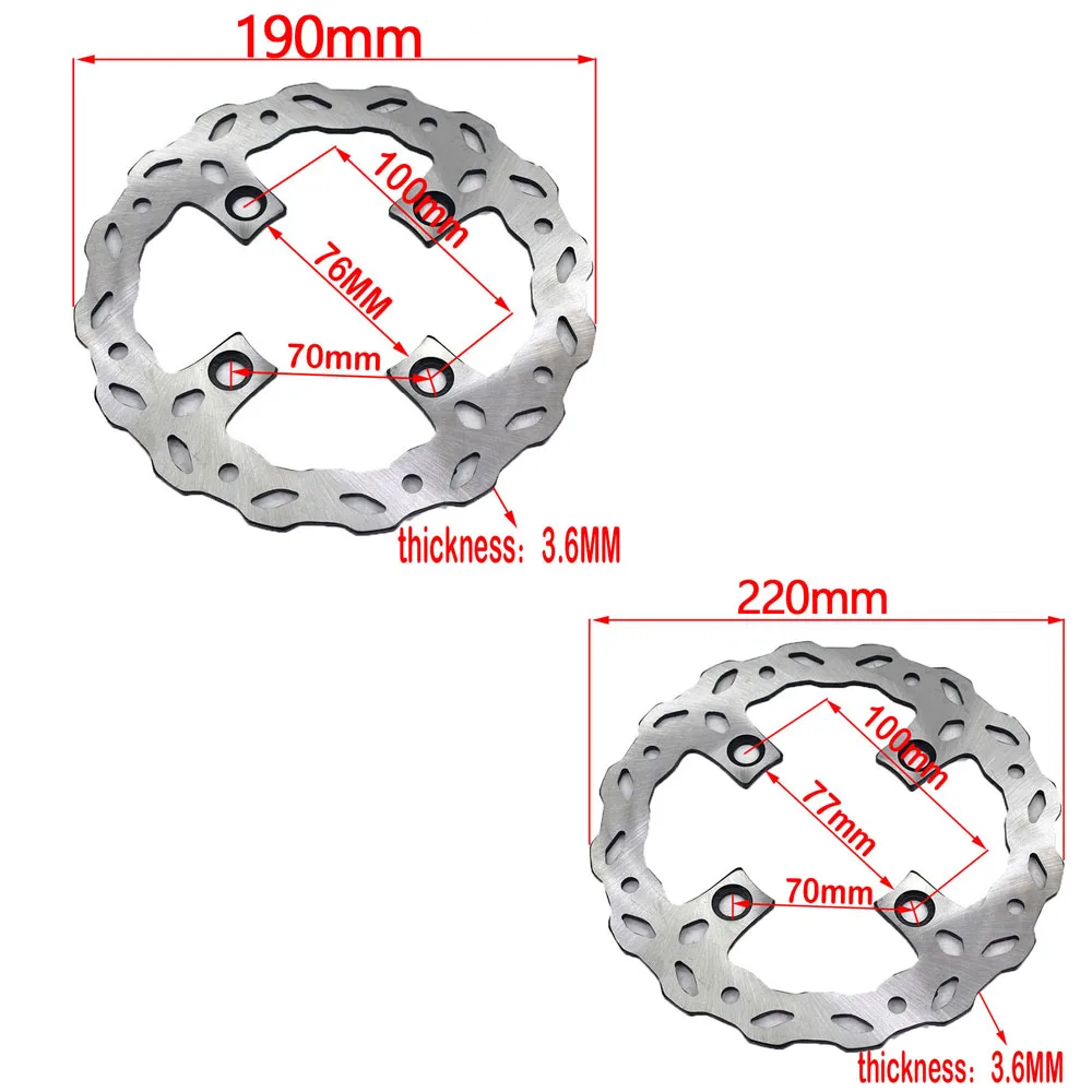 Motorcycle front rear 190mm 220mm Brake Disc Rotor For SDG Wheel 50cc - 160cc Pit Dirt Bike