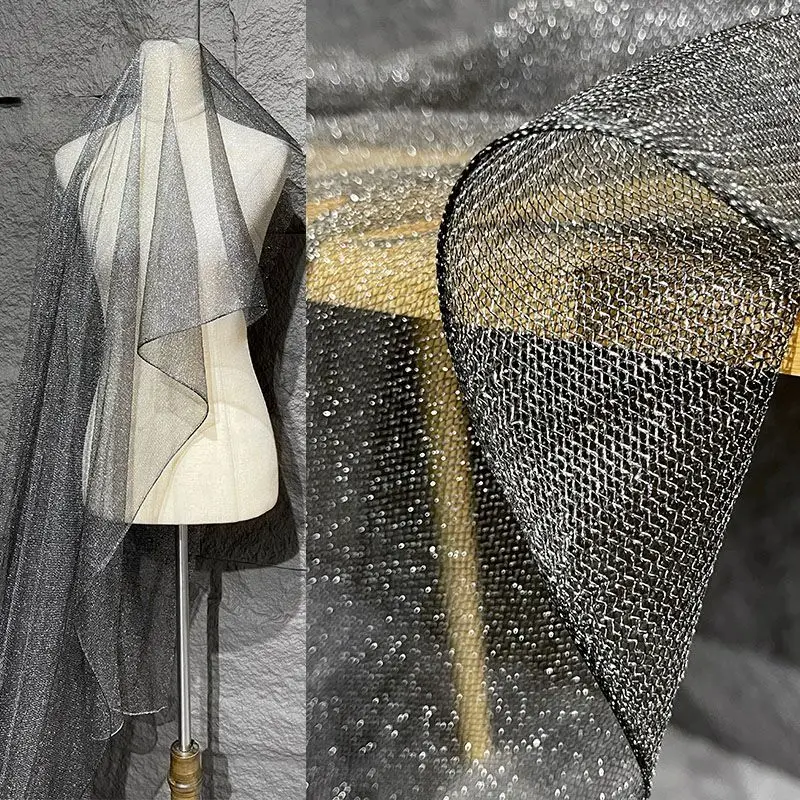 

Rumor has it that light gold sand soft mesh fabric hollow tutu skirt veil decorative clothing designer fabric transformation