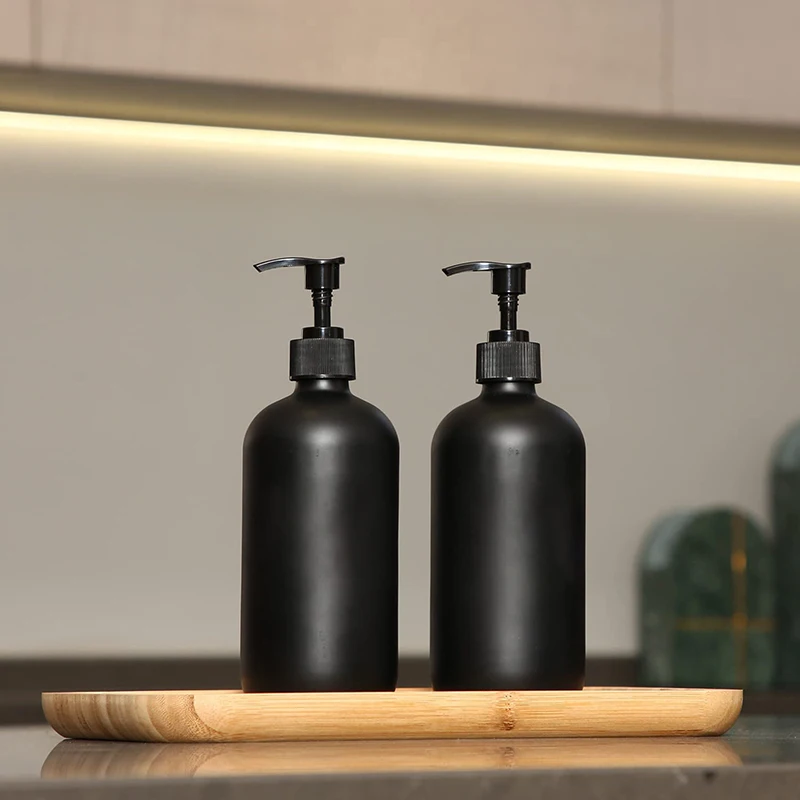 300/500ml Matte Black Soap Bottle Liquid Soap Dispenser Refillable Empty Shampoo Conditioner Container for Bathroom Supplies