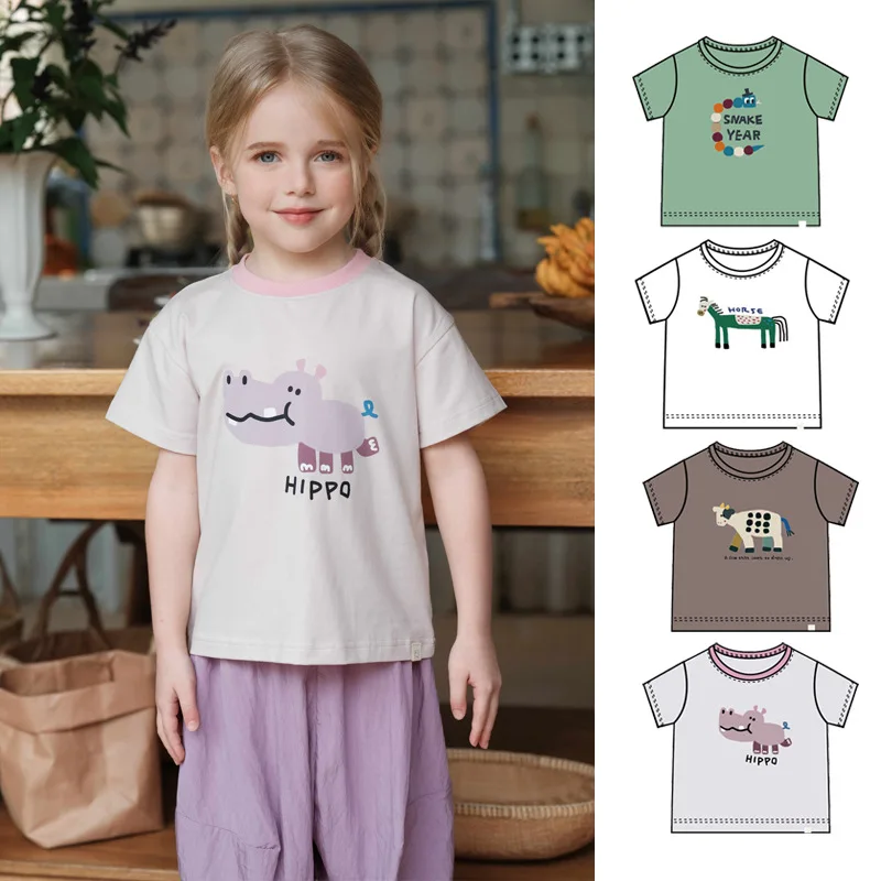 

RomperDew Children's Short-sleeved Summer Boys and Girls Half-sleeved Tops Baby T-shirt Clothes Organic Cotton Baby Clothes