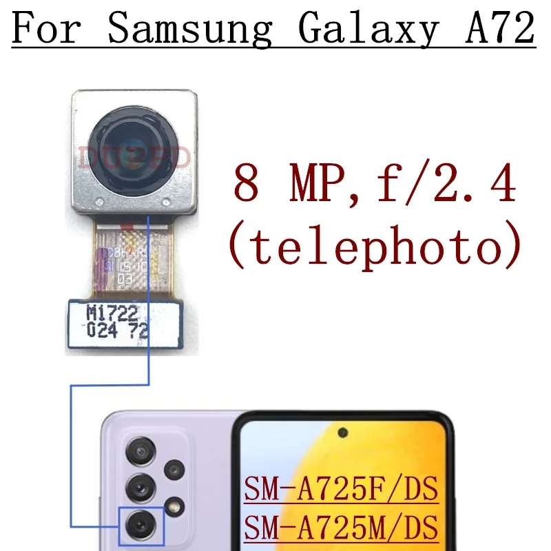 Rear Camera For Samsung Galaxy A72 A725F A725M 4G 5G Front Facing Telephoto Back Main Wide Camera Module Flex Cable