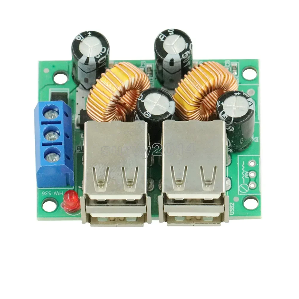 4 Four USB Port A5268 Step Down Power Supply Converter Board Module DC 12V 24V 40V to 5V 5A For arduino Board Module NEW