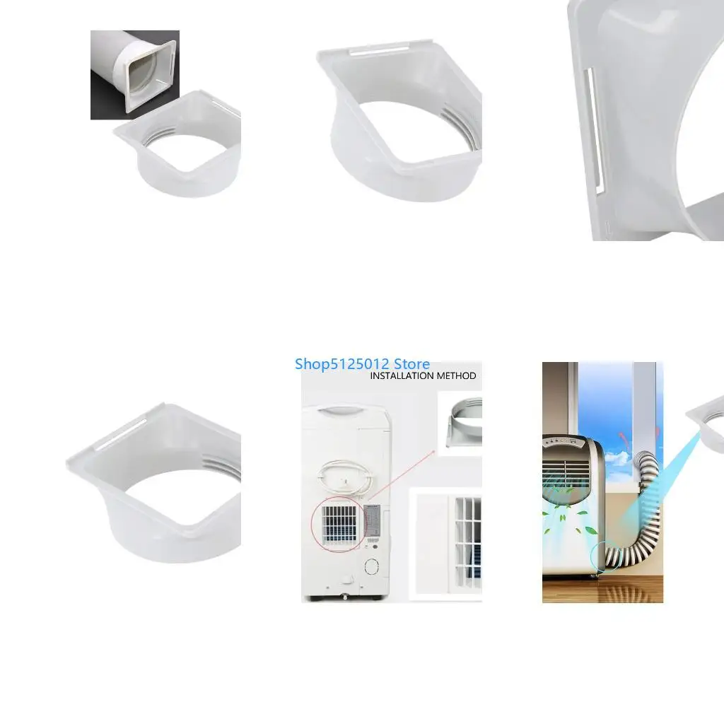 G8TC Air Conditioner Exhaust Hose Coupler Universal Thread Square to Round Portable